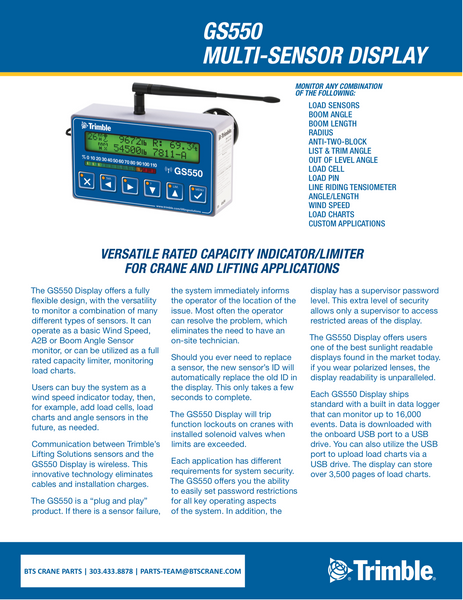 Trimble LSI GS 550 Display | IN STOCK – BTS Crane Parts Store