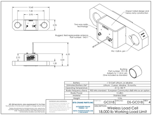 GC018-CSA Trimble LSI Wireless 18K Load Cell