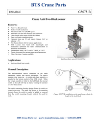 GS075-B Trimble LSI Wireless Anti Two Block Switch