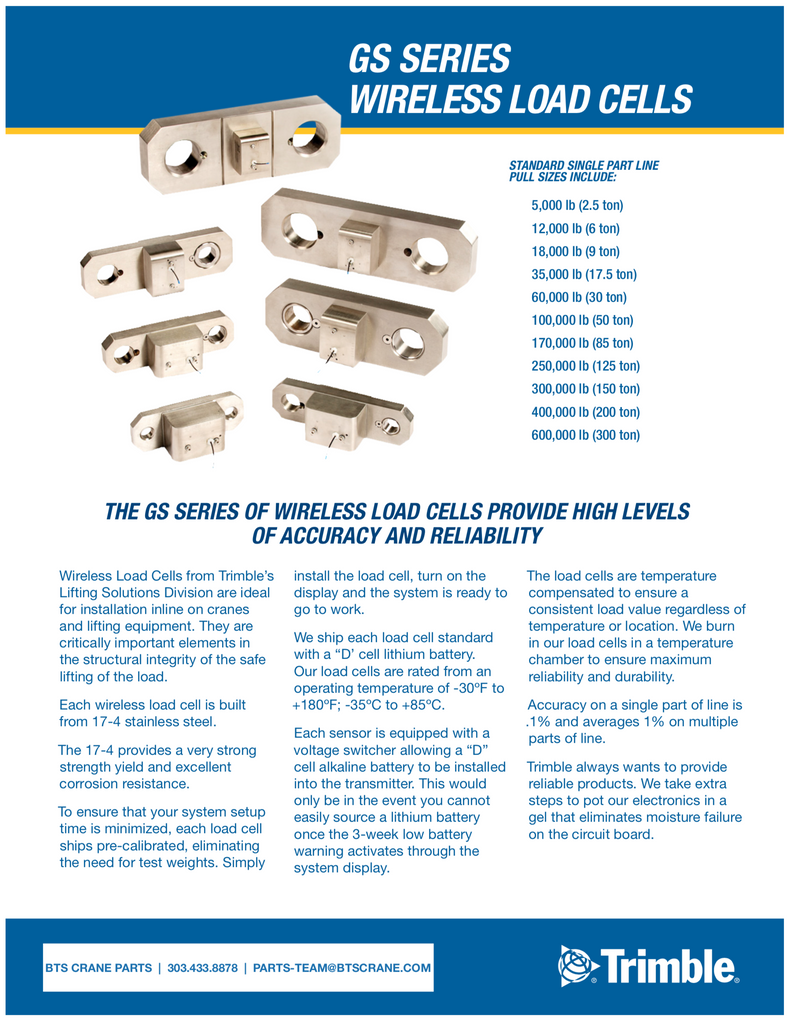 LSI Trimble GC 012 Load Cell | Official Trimble Dealer – BTS Crane ...